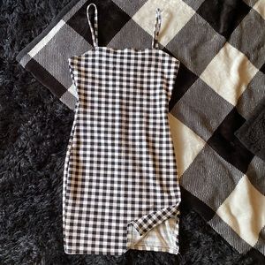 Plaid spaghetti strap dress